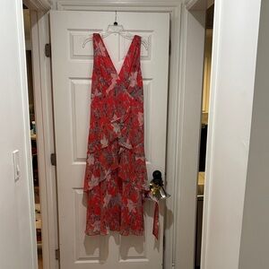 White House Black Market Floral Asymmetrical Dress